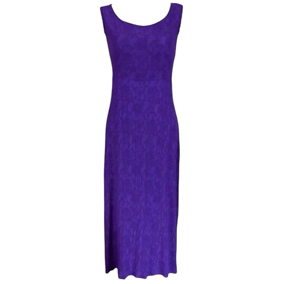 Vintage Karin Steven’s Purple Brocade Sleeveless Dress Size 12 Y2K Whimsigoth - Picture 1 of 9